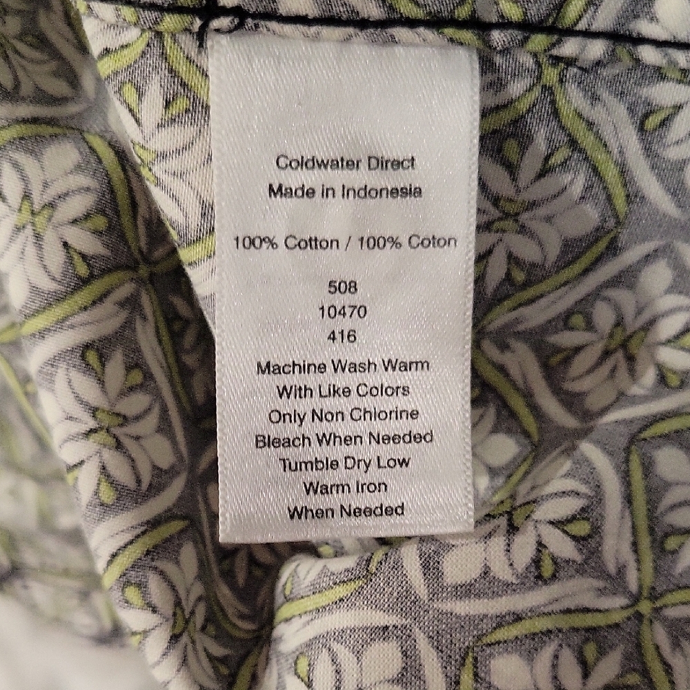 Coldwater Creek Green Leaf Patterned Button Down … - image 6